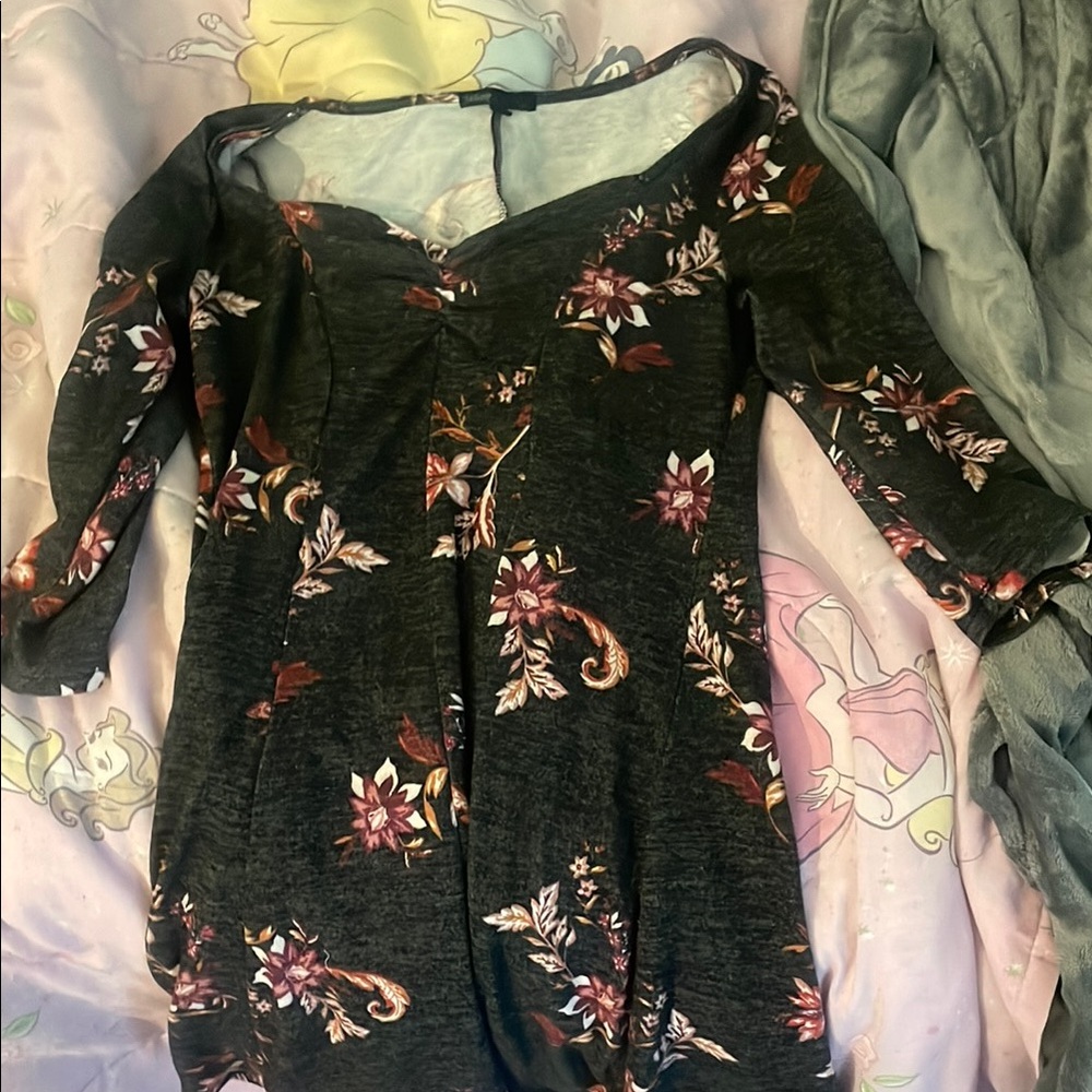 Floral Black Dress